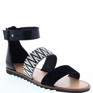 Frye & Co. Port Sandals Black/White Size 9.5M